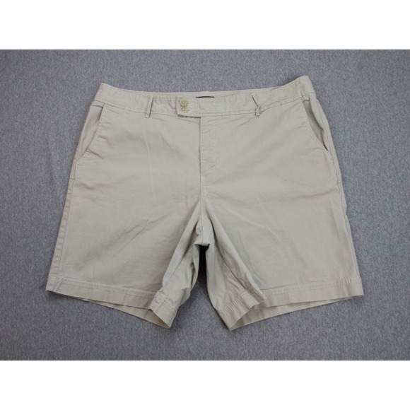 Eddie Bauer Shorts Womens 18 Beige Mercer Fit Stretch Slash Pockets High-Rise - Picture 1 of 8